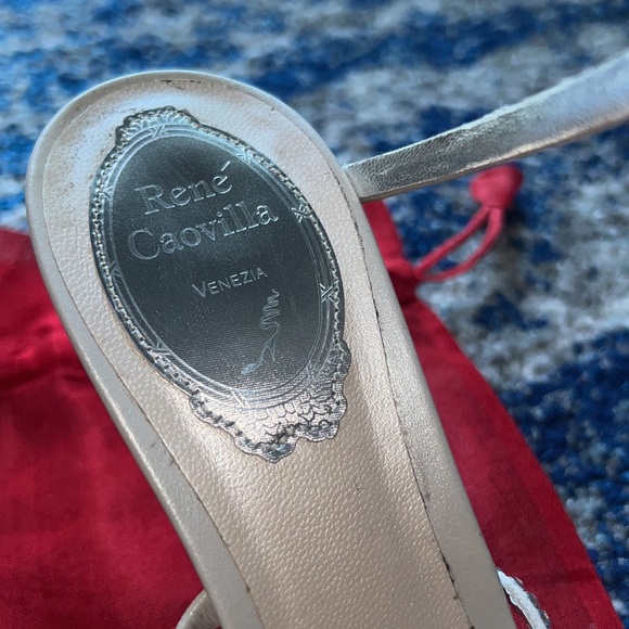 ❌SOLD❌ Rene Caovilla 37.5 JEWELED SANDALS CLEO SILVER - Picture 8 of 13